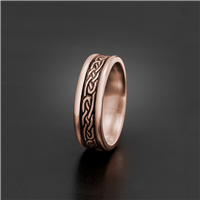 Narrow Self Bordered Infinity Wedding Ring in 18K Rose Gold